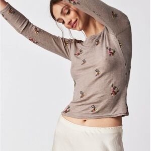 Free People-Like New-Sweetest Treat Tee, Vintage Combo, Sz M-runs small, Worn 1x